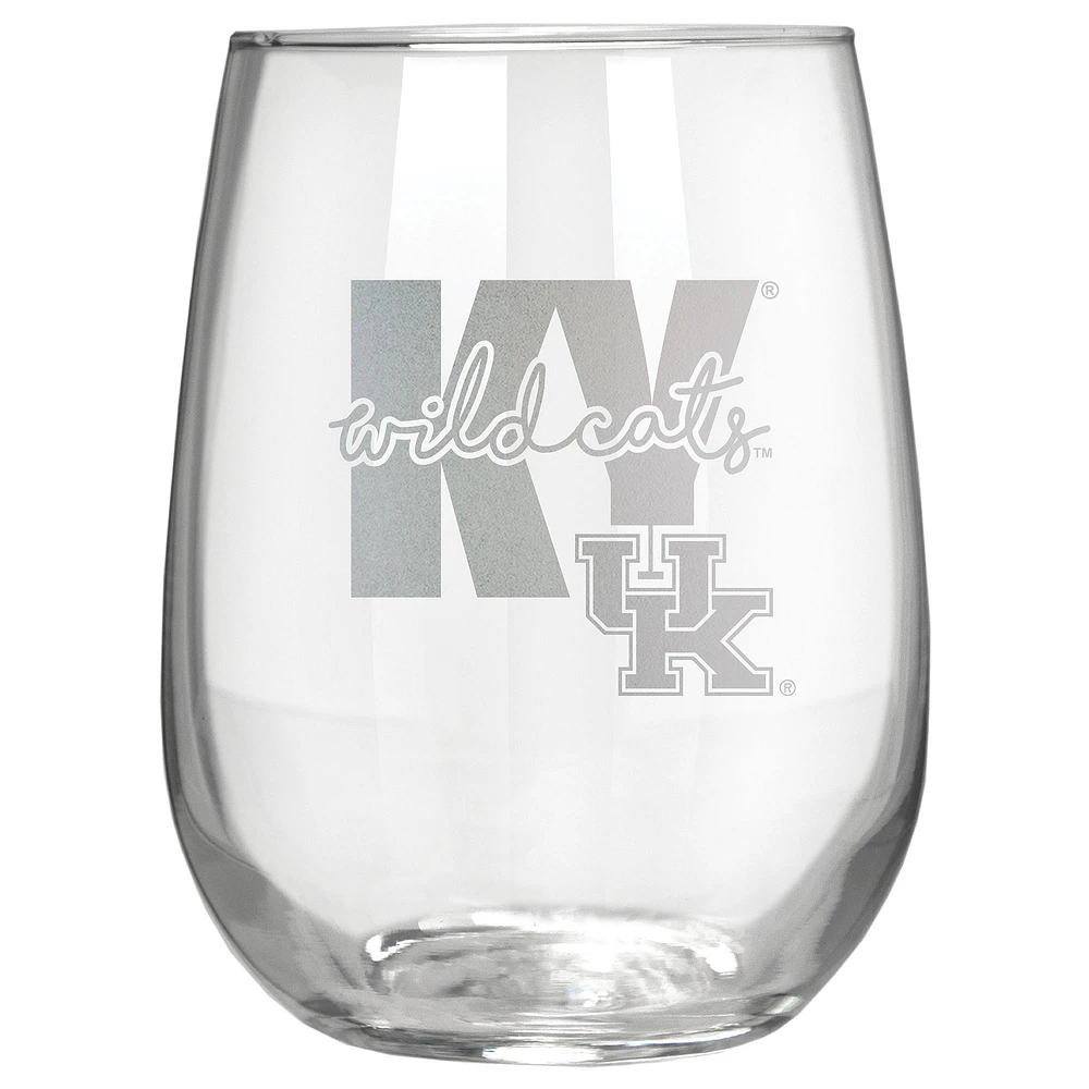 Kentucky Wildcats Etched 17oz. City Stemless Wine Glass