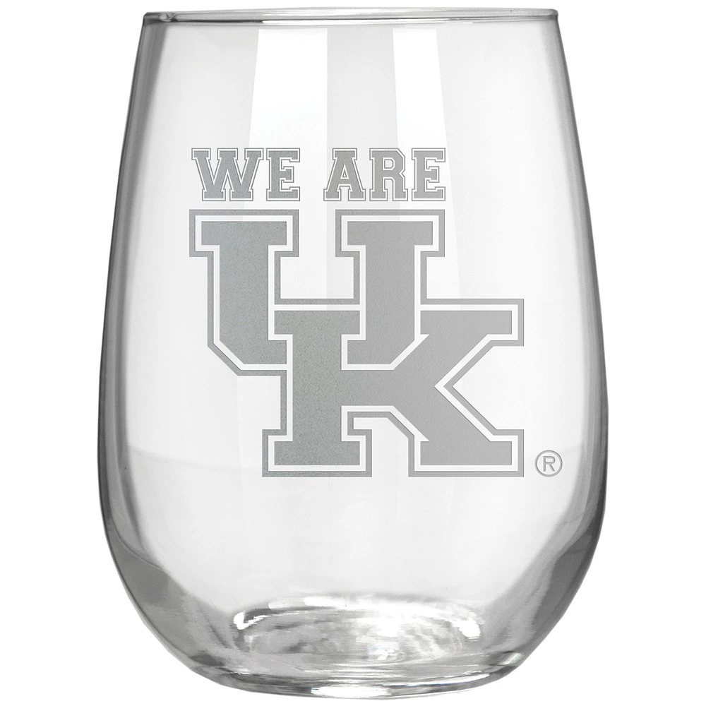 Kentucky Wildcats Etched 17oz. Rally Cry Stemless Wine Glass