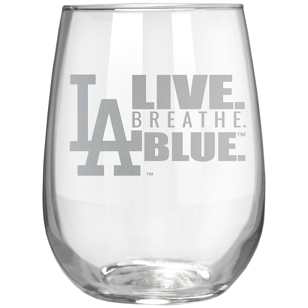 Los Angeles Dodgers Etched 17oz. Rally Cry Stemless Wine Glass