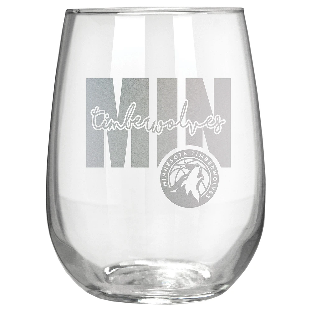 Minnesota Timberwolves Etched 17oz. City Stemless Wine Glass