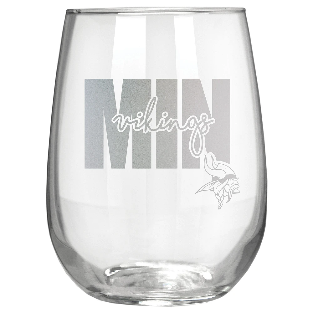 Minnesota Vikings Etched 17oz. City Stemless Wine Glass