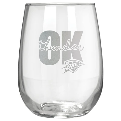Oklahoma City Thunder Etched 17oz. City Stemless Wine Glass