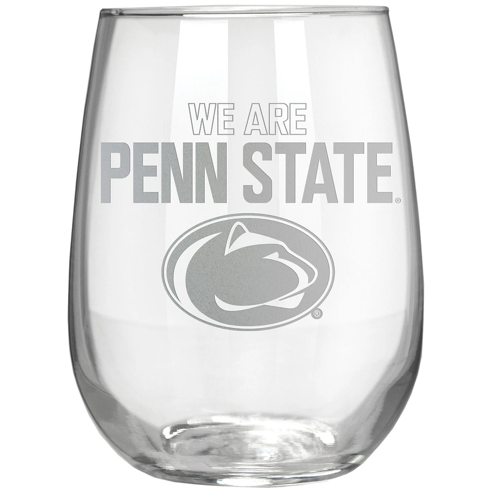 Penn State Nittany Lions Etched 17oz. Rally Cry Stemless Wine Glass