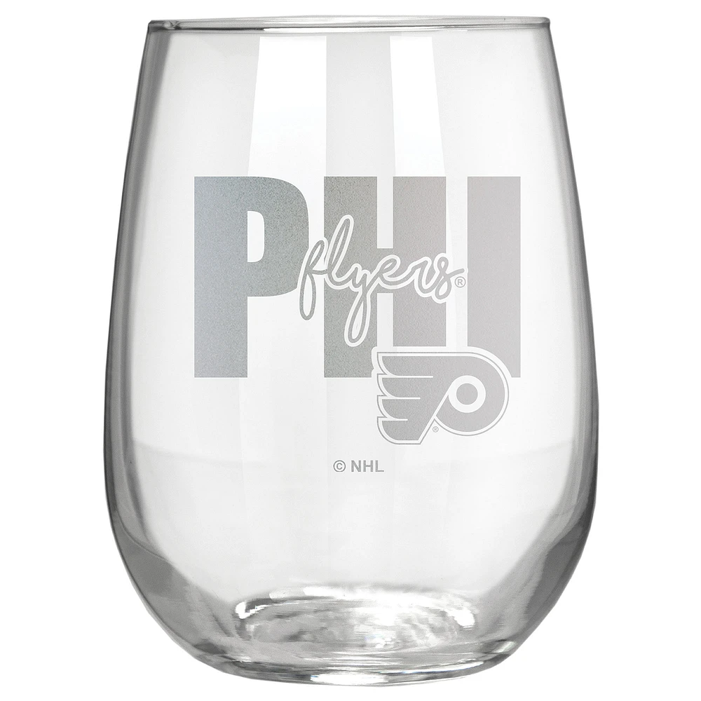 Philadelphia Flyers Etched 17oz. City Stemless Wine Glass