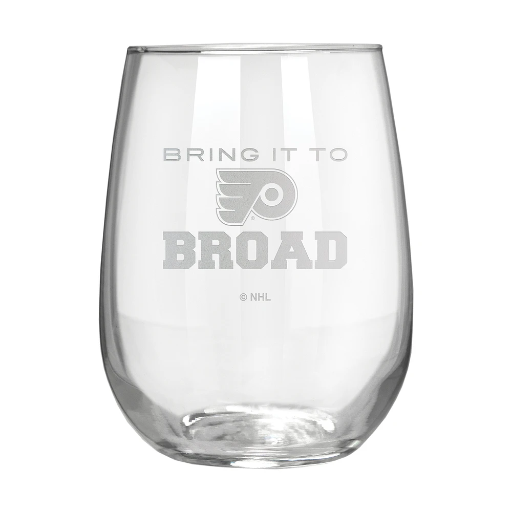 Philadelphia Flyers Etched 17oz. Rally Cry Stemless Wine Glass