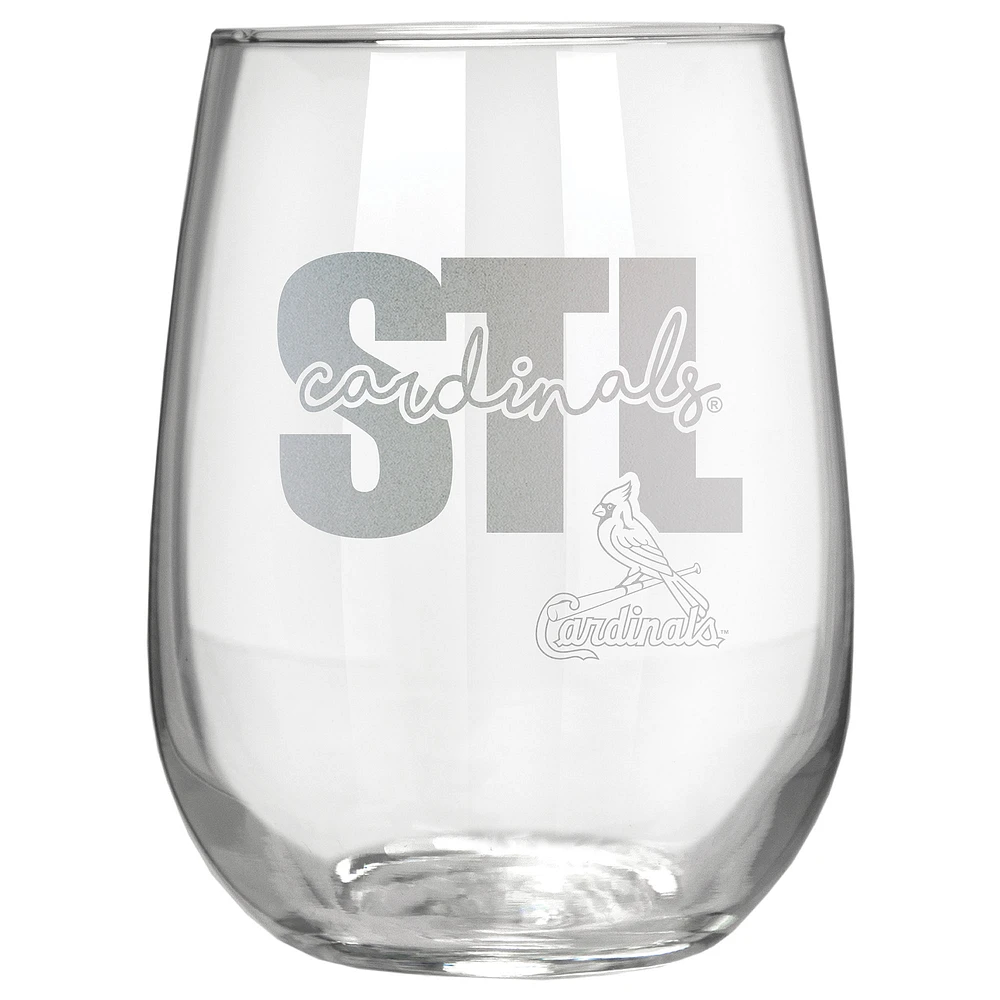 St. Louis Cardinals Etched 17oz. City Stemless Wine Glass