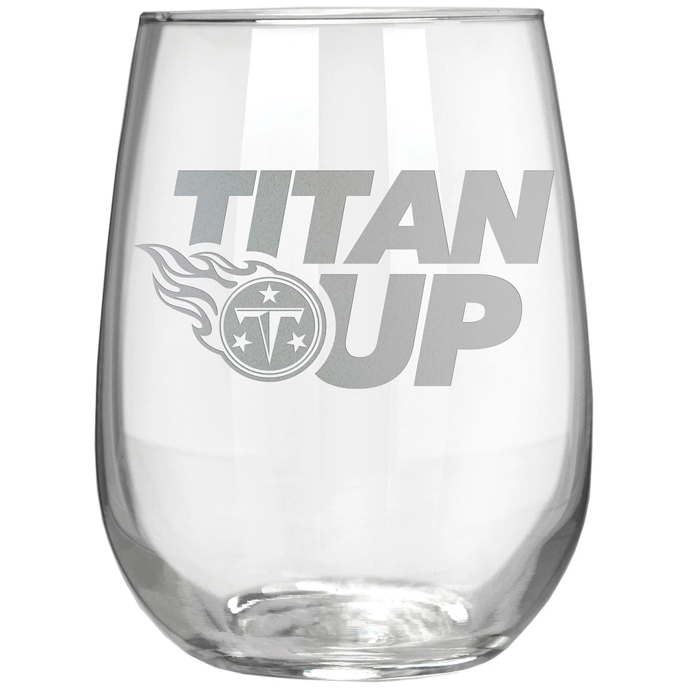 Tennessee Titans Etched 17oz. Rally Cry Stemless Wine Glass