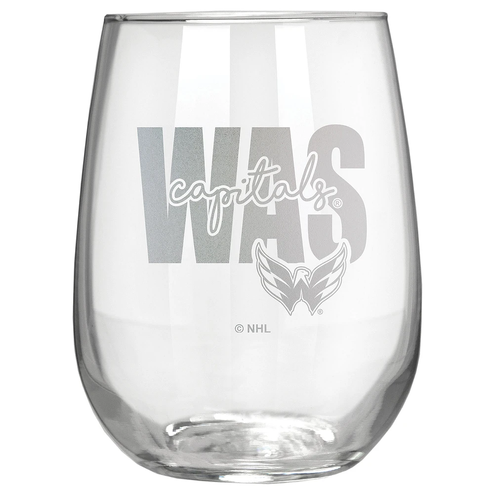 Washington Capitals Etched 17oz. City Stemless Wine Glass