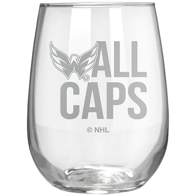 Washington Capitals Etched 17oz. Rally Cry Stemless Wine Glass
