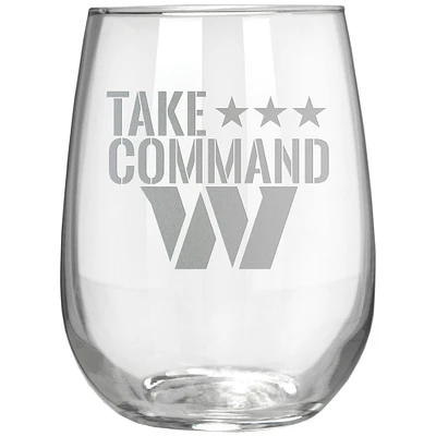 Washington Commanders Etched 17oz. Rally Cry Stemless Wine Glass