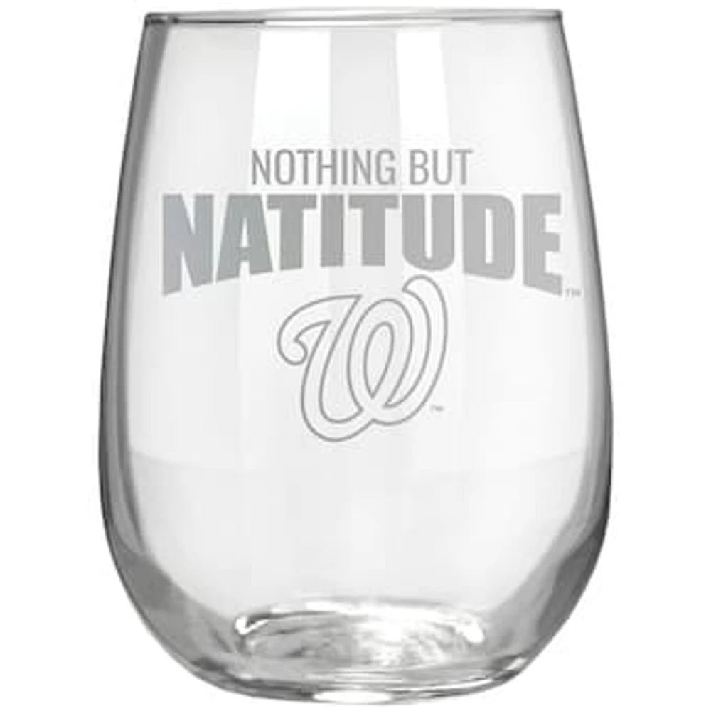 Washington Nationals Etched 17oz. Rally Cry Stemless Wine Glass