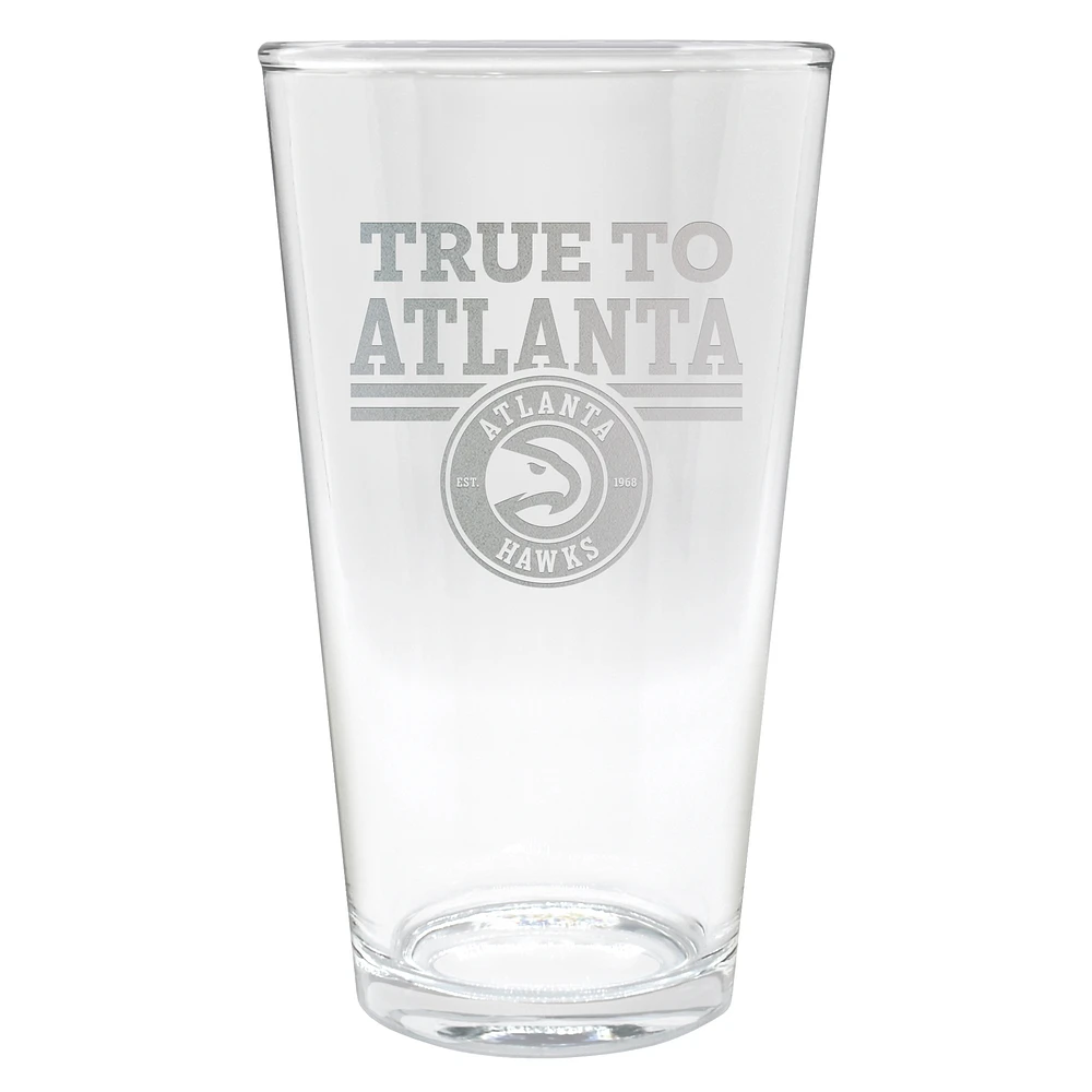 Atlanta Hawks Etched 16oz. Rally Cry Pint Glass