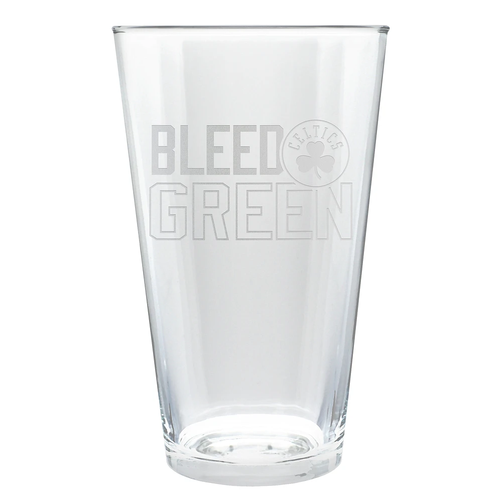Boston Celtics Etched 16oz. Rally Cry Pint Glass