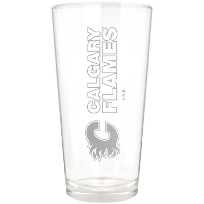 Calgary Flames Etched 16oz. Vertical Rally Cry Pint Glass