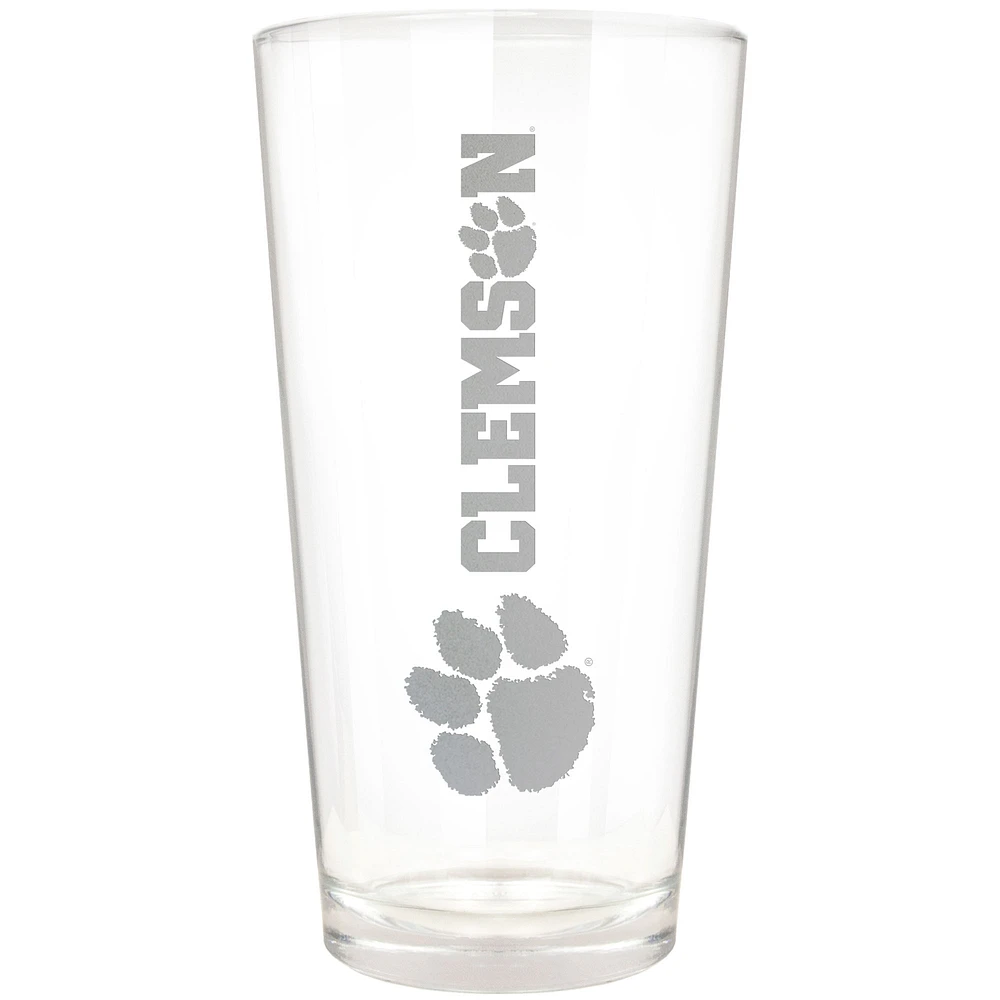 Clemson Tigers Etched 16oz. Vertical Rally Cry Pint Glass