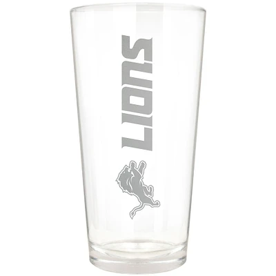 Detroit Lions Etched 16oz. Vertical Rally Cry Pint Glass
