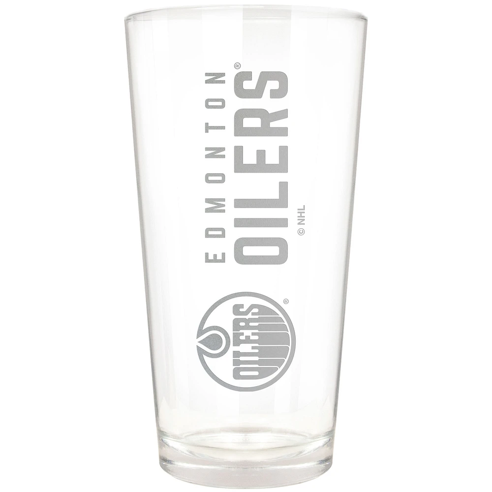 Edmonton Oilers Etched 16oz. Vertical Rally Cry Pint Glass
