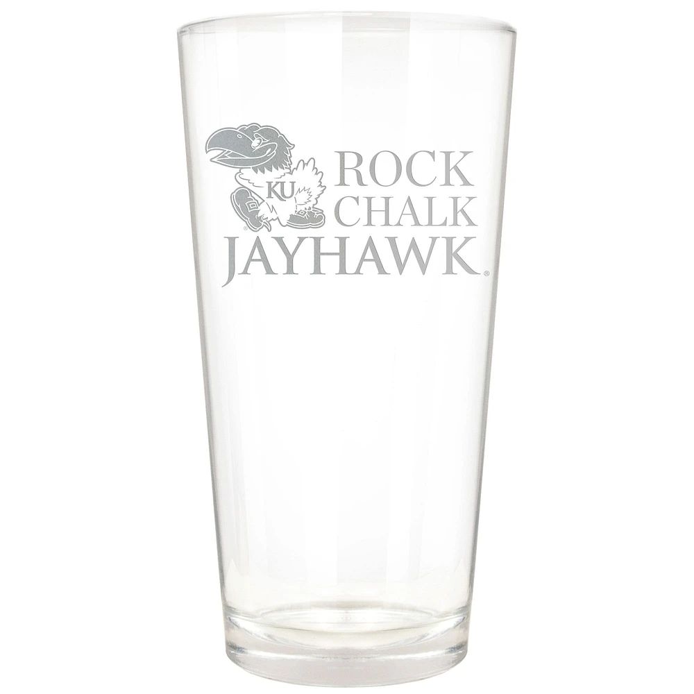 Kansas Jayhawks Etched 16oz. Rally Cry Pint Glass