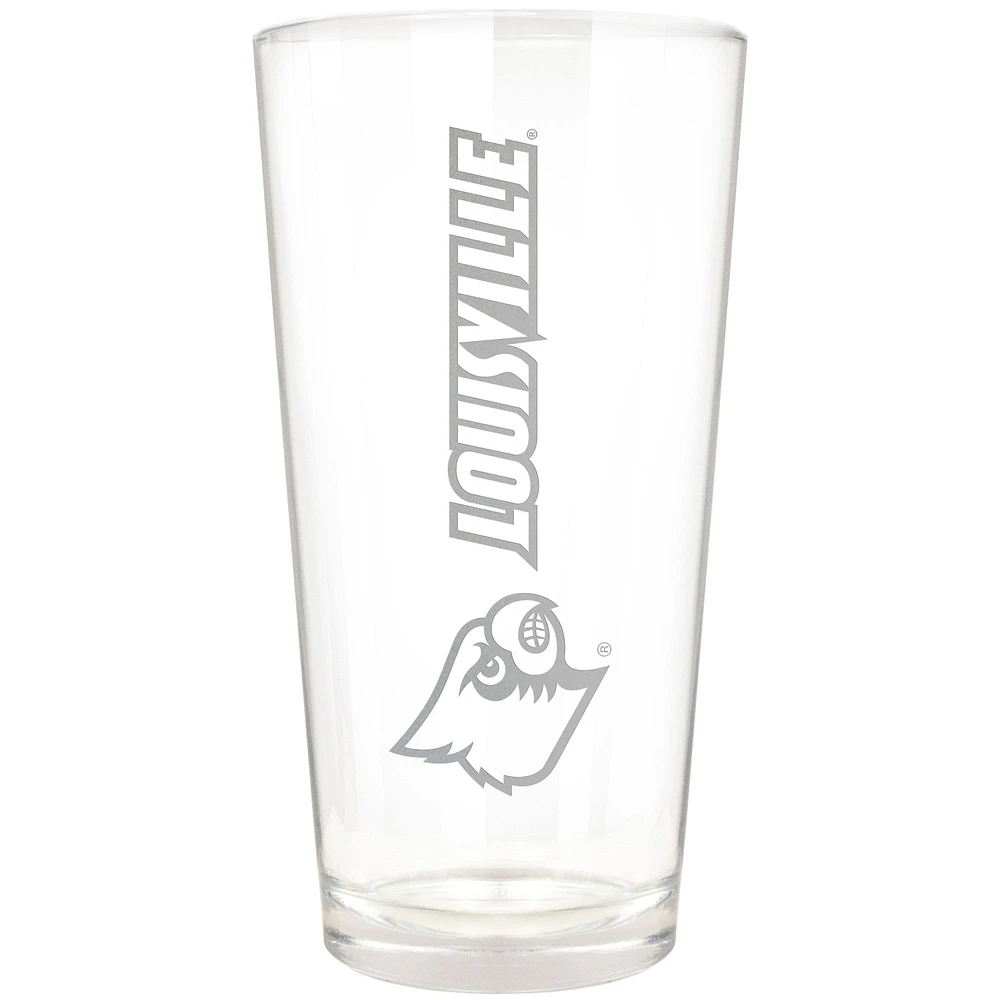 Louisville Cardinals Etched 16oz. Vertical Rally Cry Pint Glass