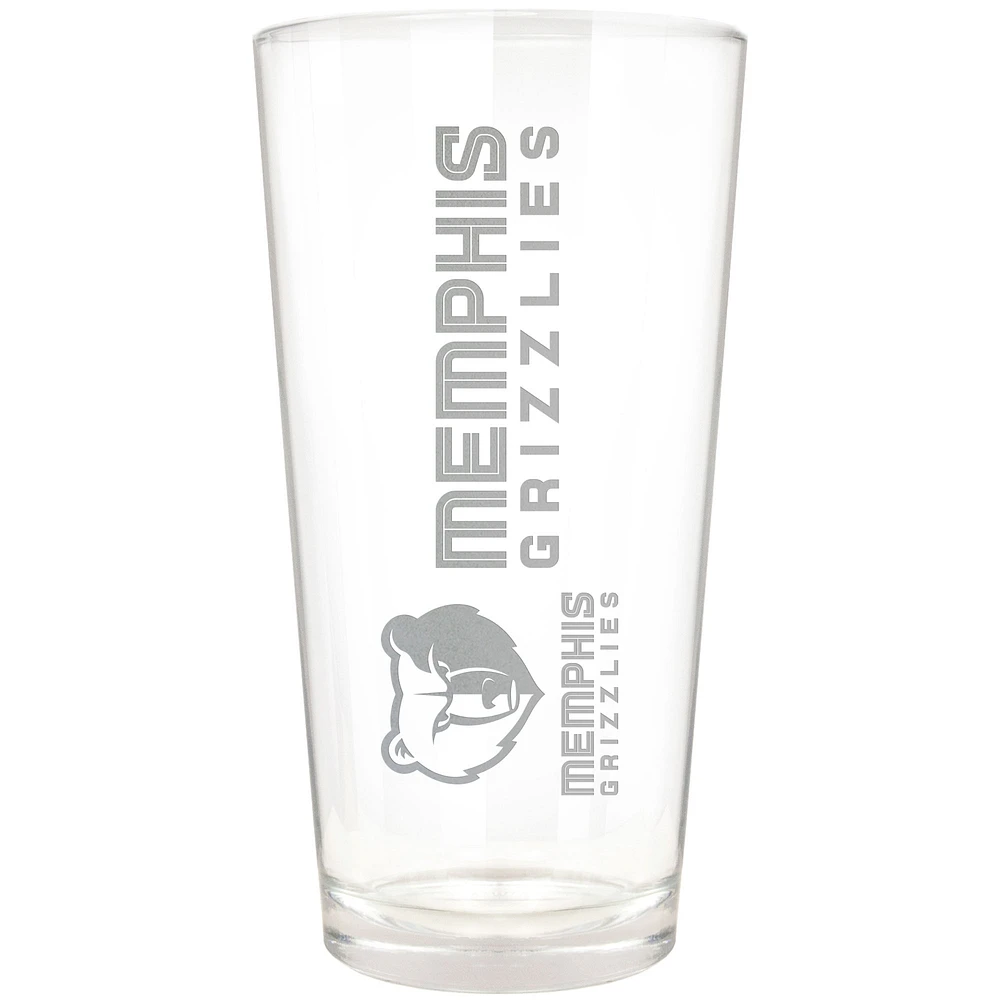 Memphis Grizzlies Etched 16oz. Vertical Rally Cry Pint Glass