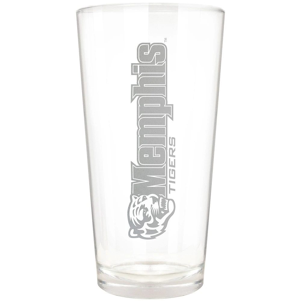 Memphis Tigers Etched 16oz. Vertical Rally Cry Pint Glass