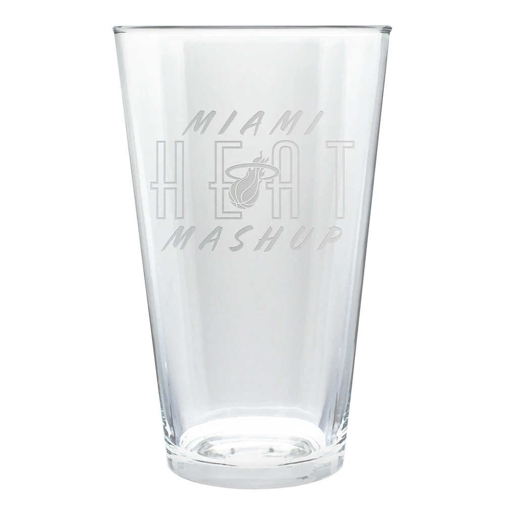Miami Heat Etched 16oz. Rally Cry Pint Glass