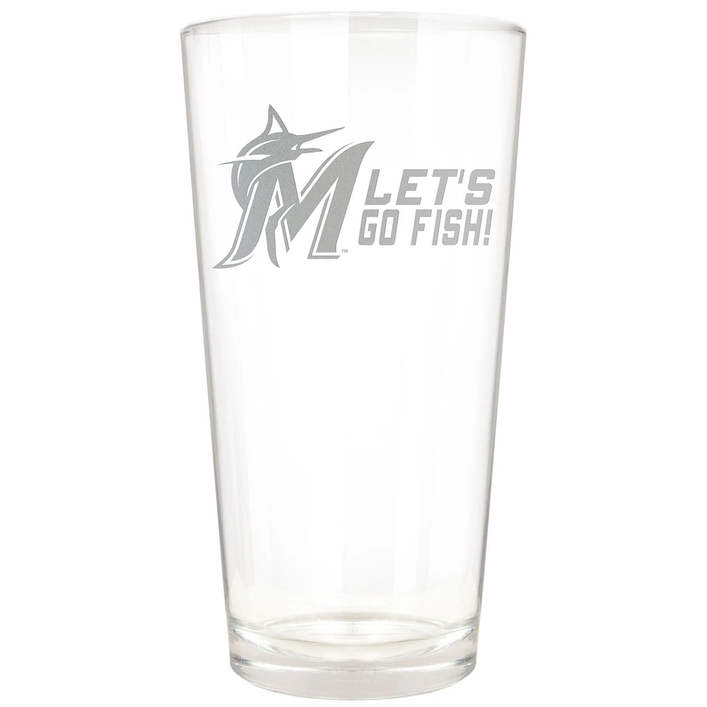 Miami Marlins Etched 16oz. Rally Cry Pint Glass