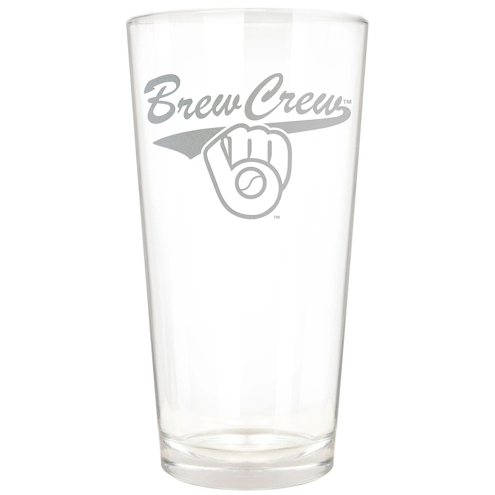 Milwaukee Brewers Etched 16oz. Rally Cry Pint Glass