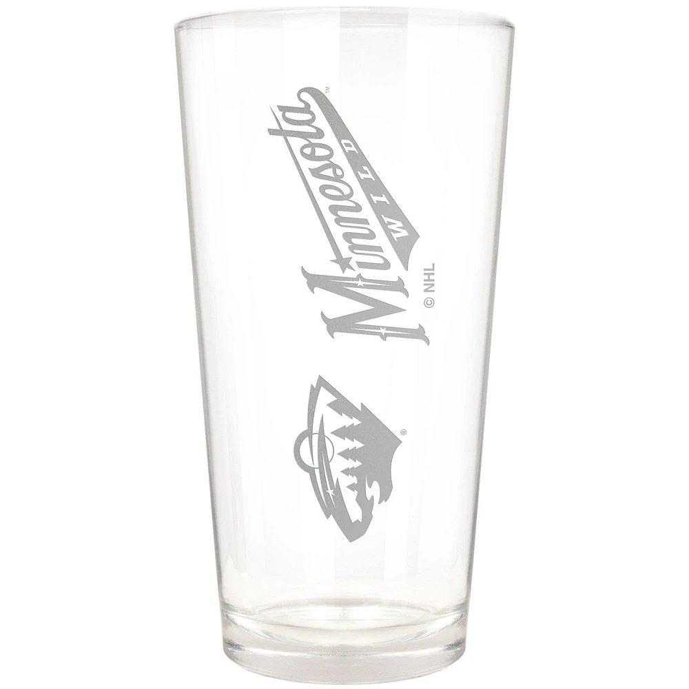 Minnesota Wild Etched 16oz. Vertical Rally Cry Pint Glass