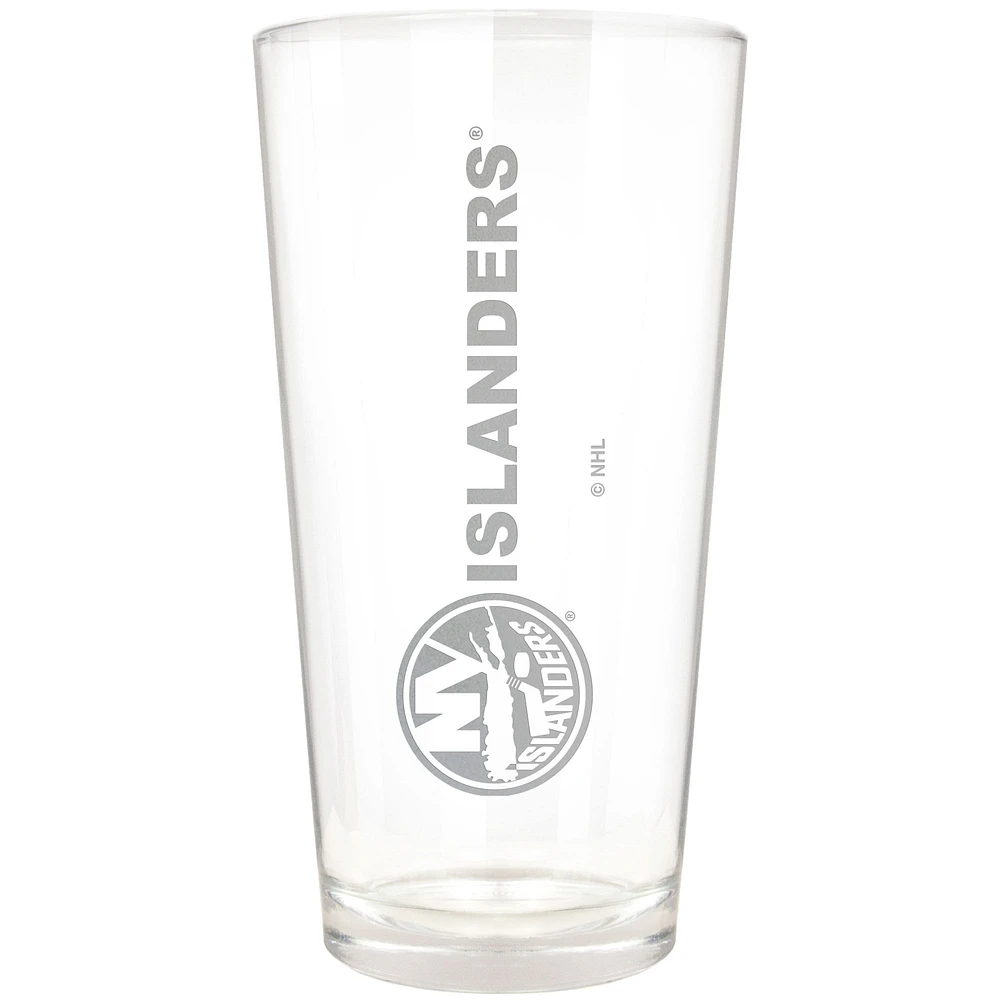 New York Islanders Etched 16oz. Vertical Rally Cry Pint Glass