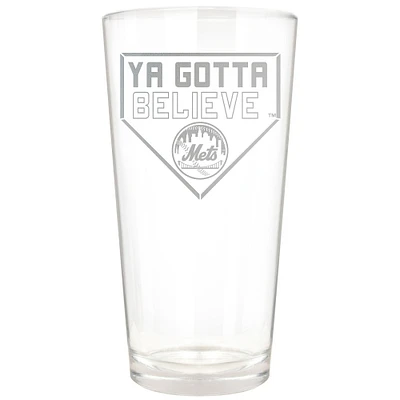 New York Mets Etched 16oz. Rally Cry Pint Glass