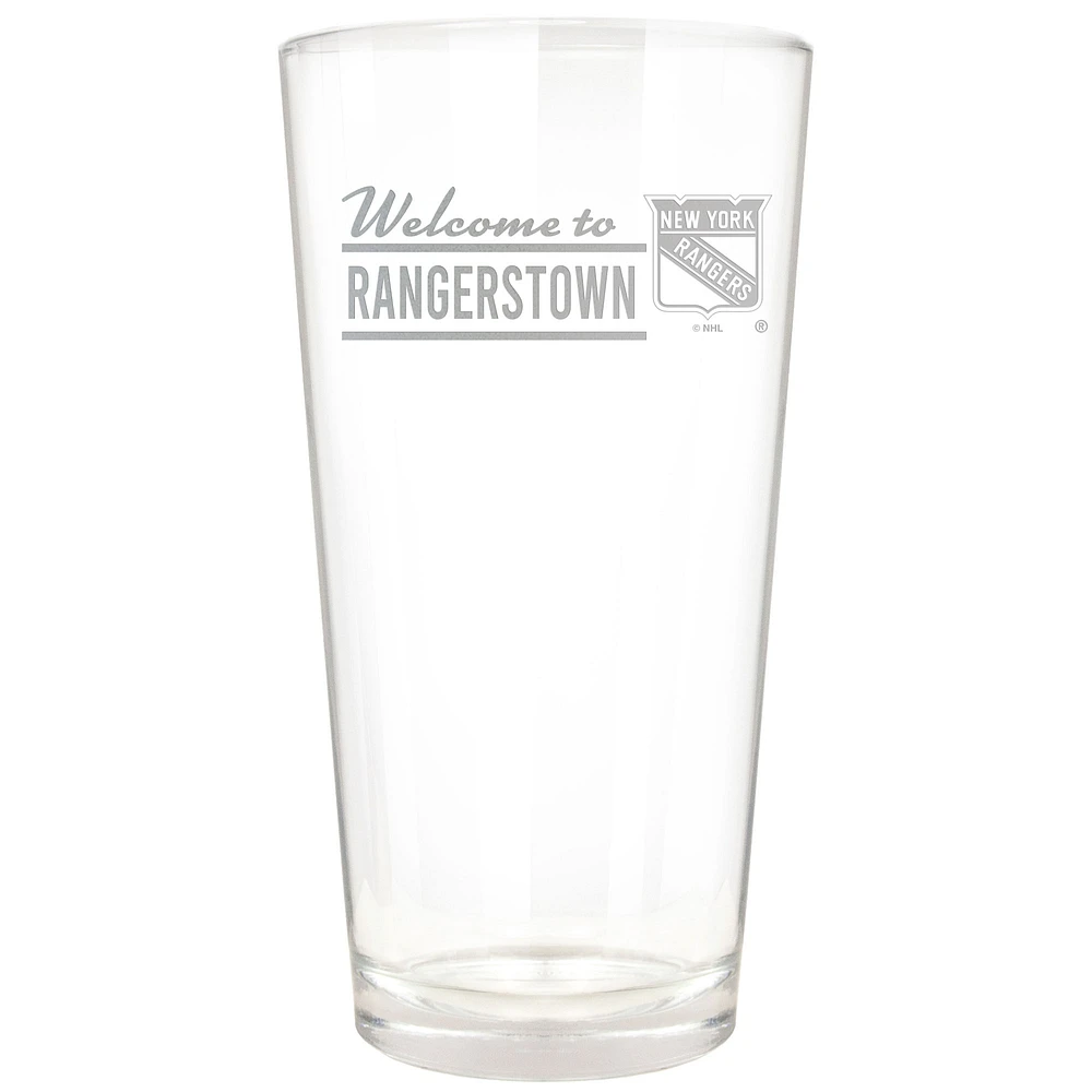 New York Rangers Etched 16oz. Rally Cry Pint Glass