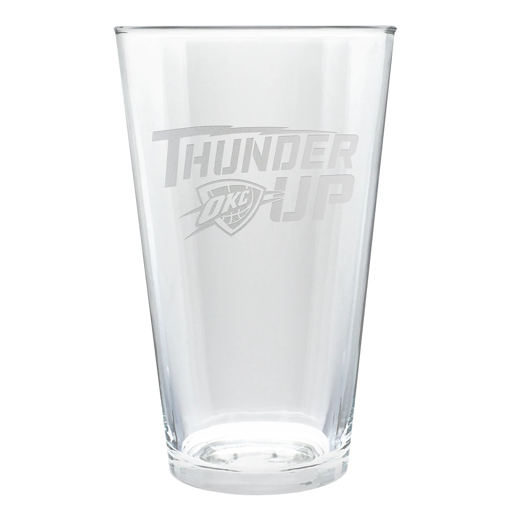 Oklahoma City Thunder Etched 16oz. Rally Cry Pint Glass