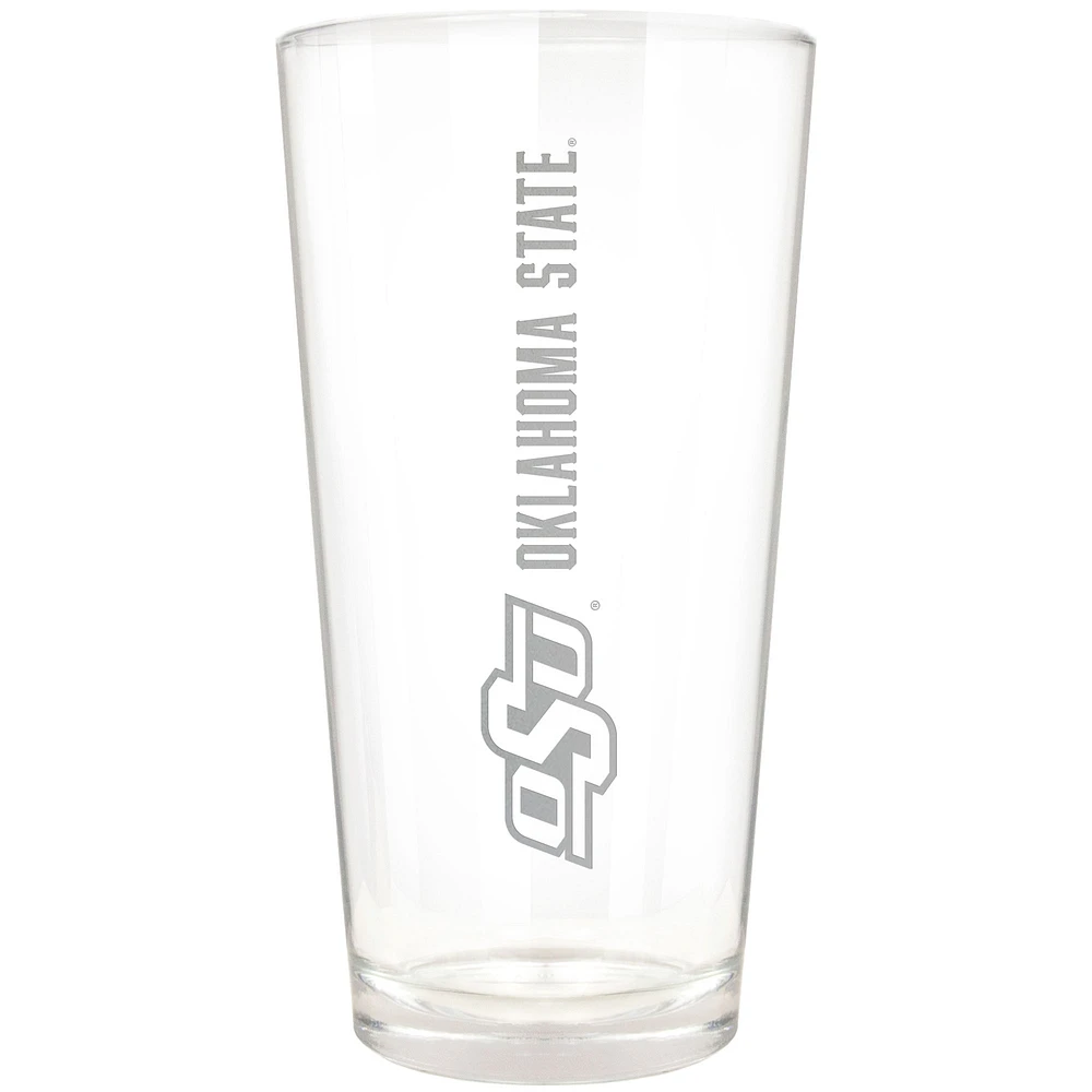 Oklahoma State Cowboys Etched 16oz. Vertical Rally Cry Pint Glass