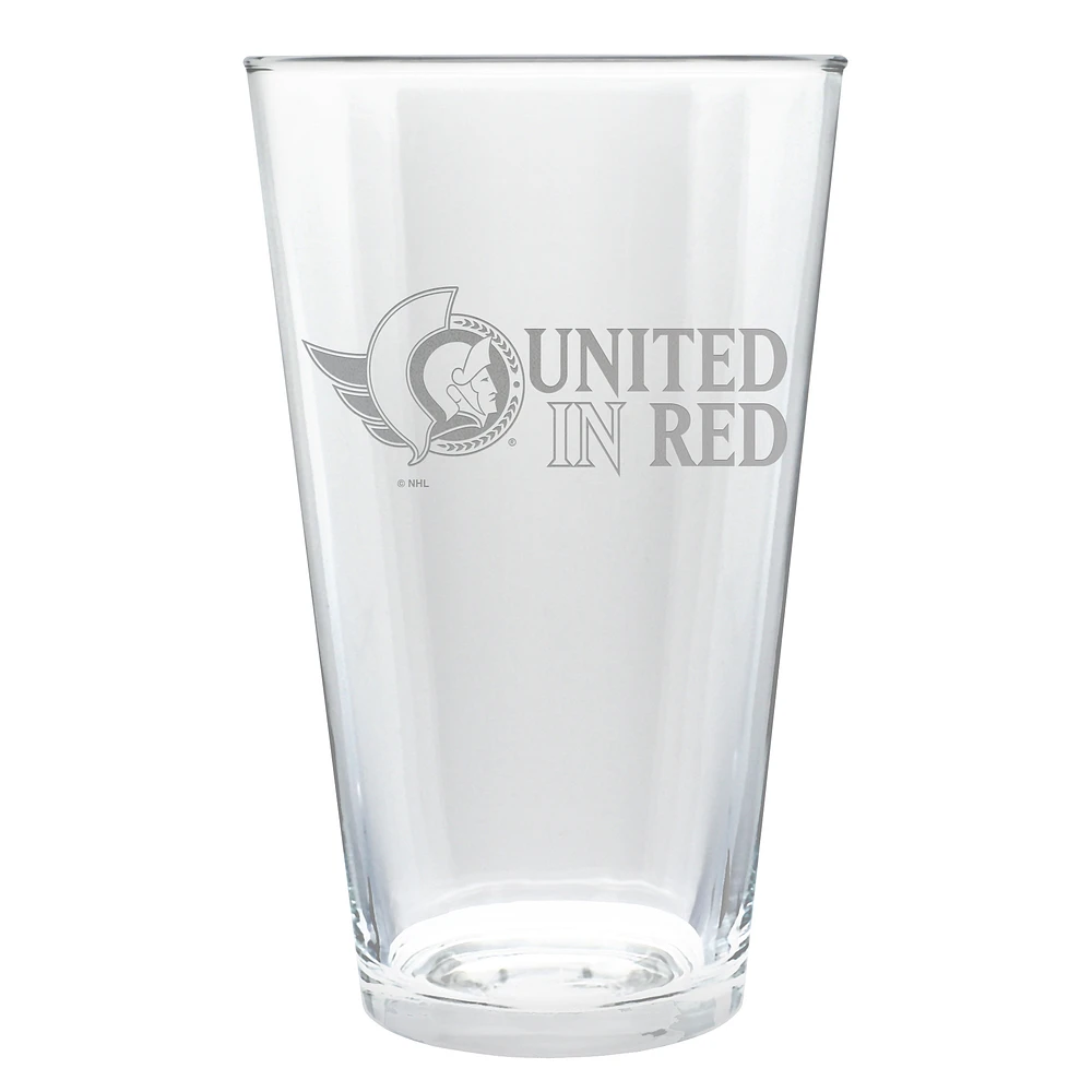 Ottawa Senators Etched 16oz. Rally Cry Pint Glass