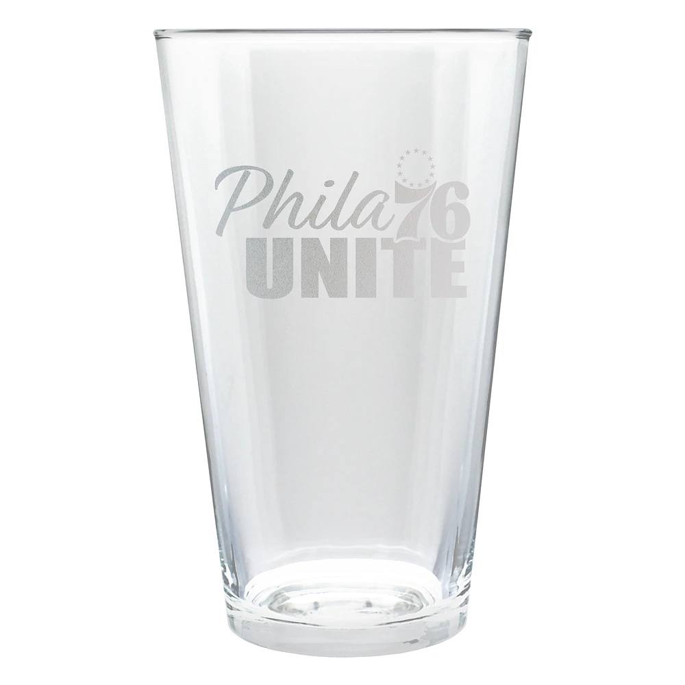 Philadelphia 76ers Etched 16oz. Rally Cry Pint Glass