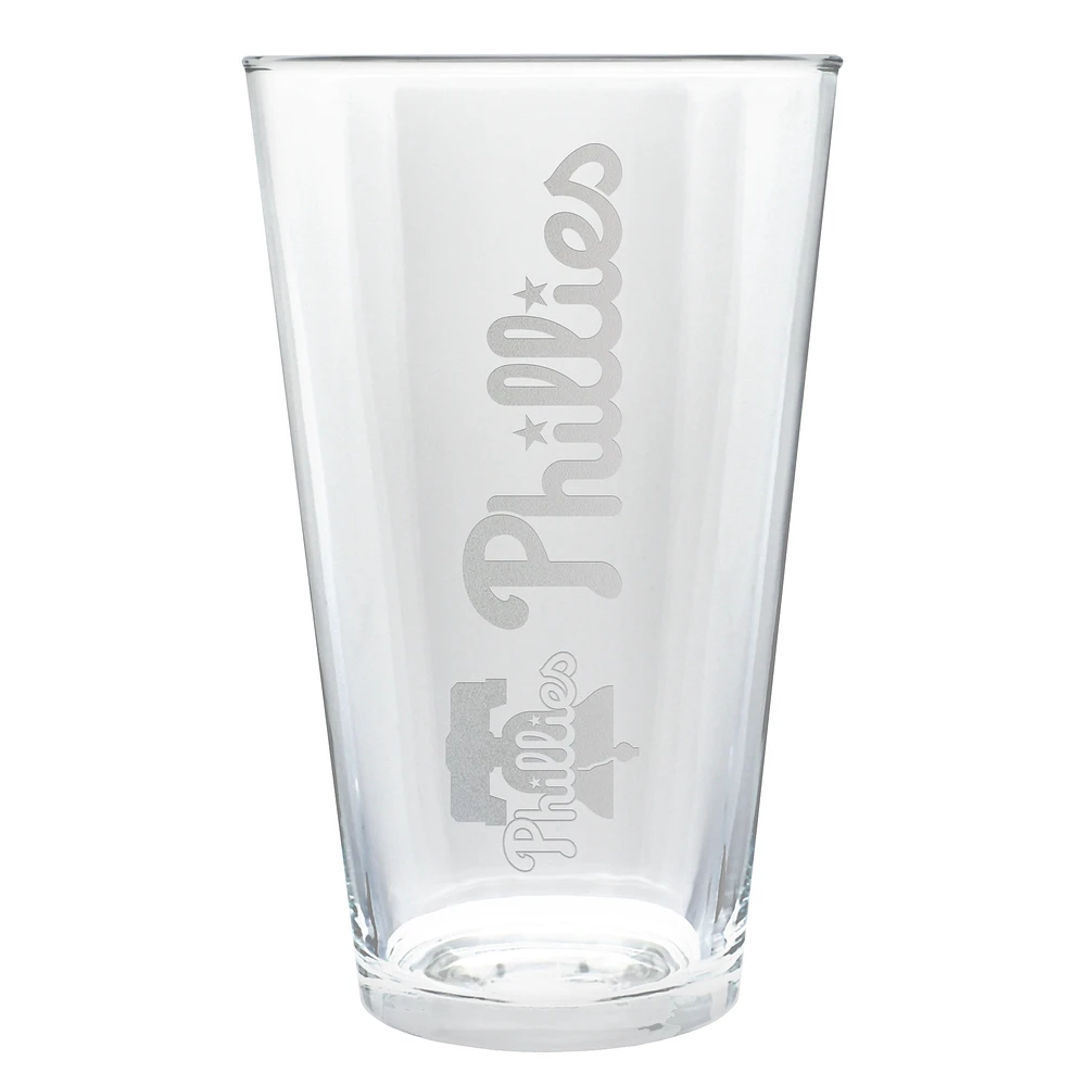 Philadelphia Phillies Etched 16oz. Vertical Rally Cry Pint Glass