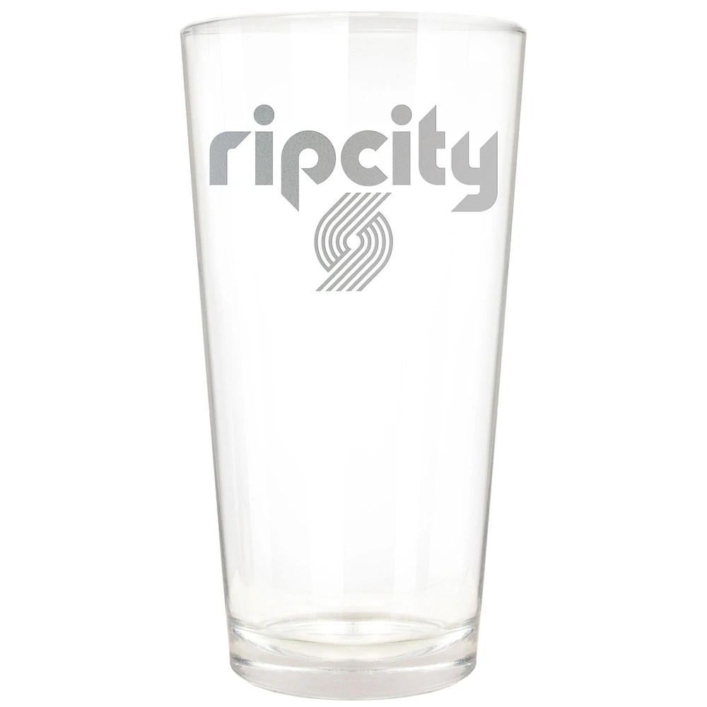 Portland Trail Blazers Etched 16oz. Rally Cry Pint Glass