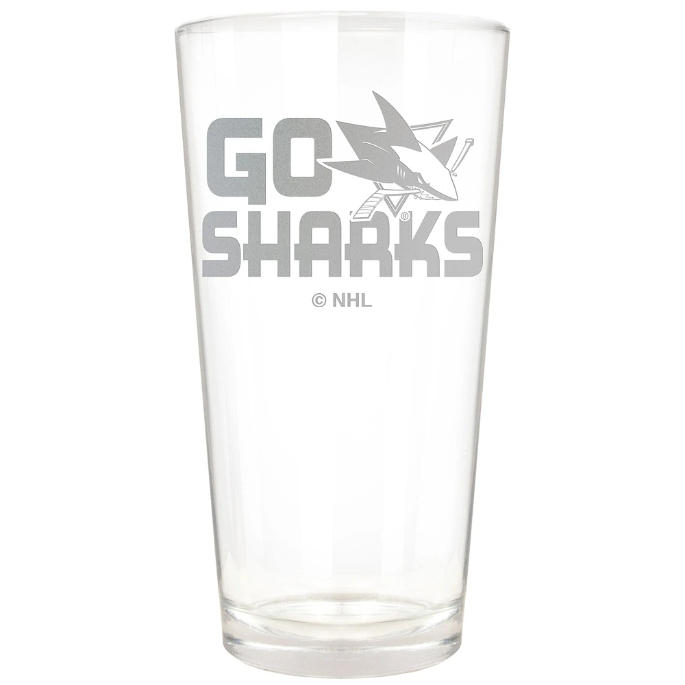 San Jose Sharks Etched 16oz. Rally Cry Pint Glass