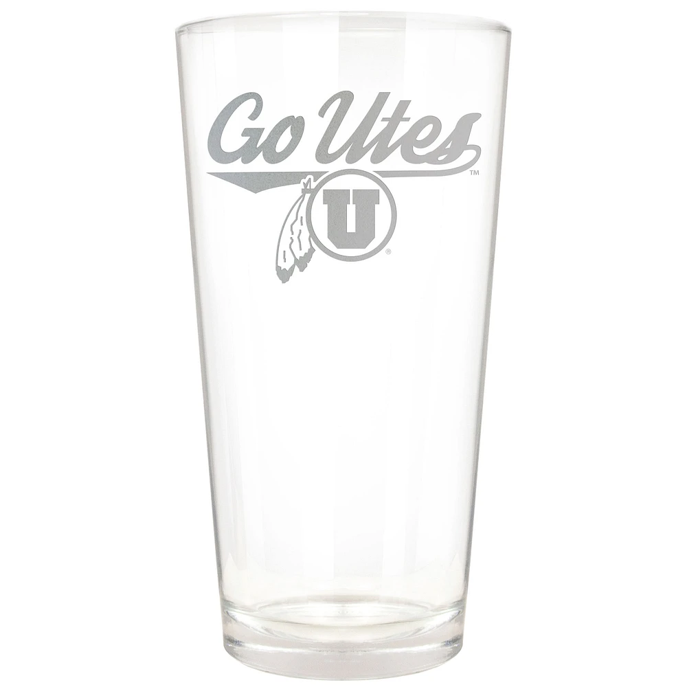 Utah Utes Etched 16oz. Rally Cry Pint Glass