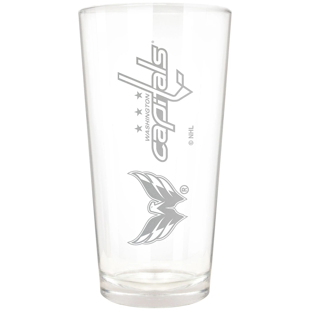 Washington Capitals Etched 16oz. Vertical Rally Cry Pint Glass