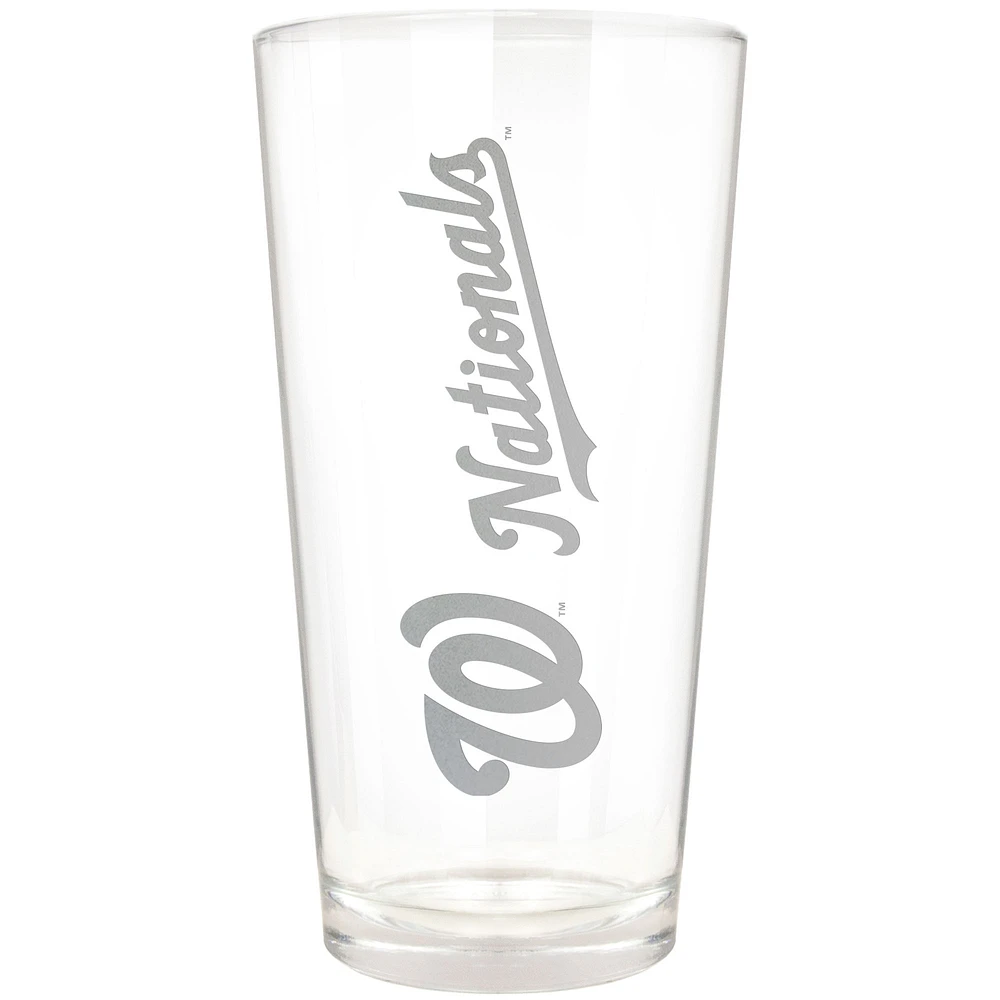 Washington Nationals Etched 16oz. Vertical Rally Cry Pint Glass