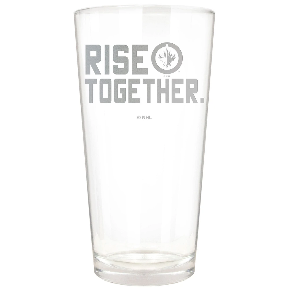 Winnipeg Jets Etched 16oz. Rally Cry Pint Glass