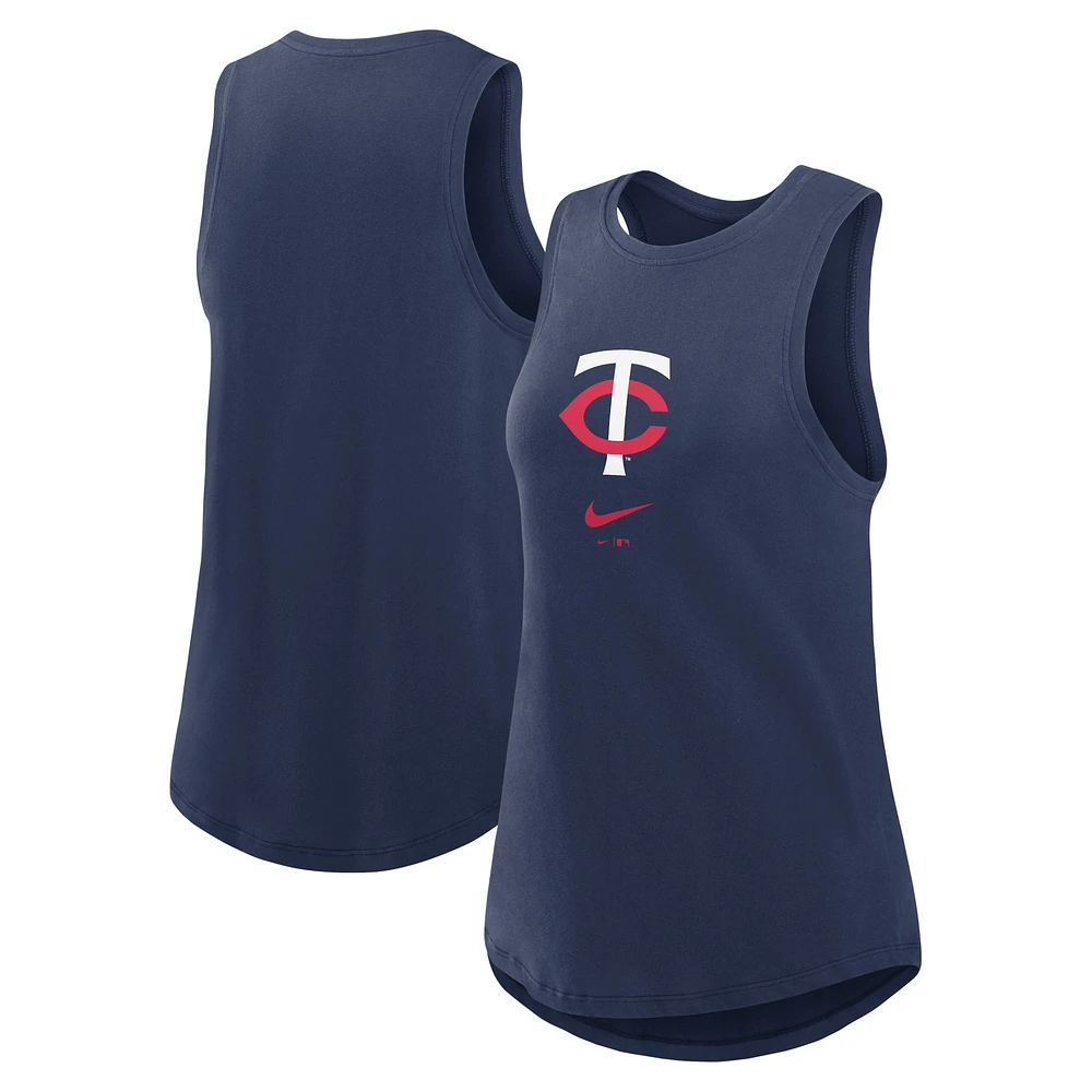 Women's Nike Navy Minnesota Twins Legacy Icon High Neck Performance Tank Top