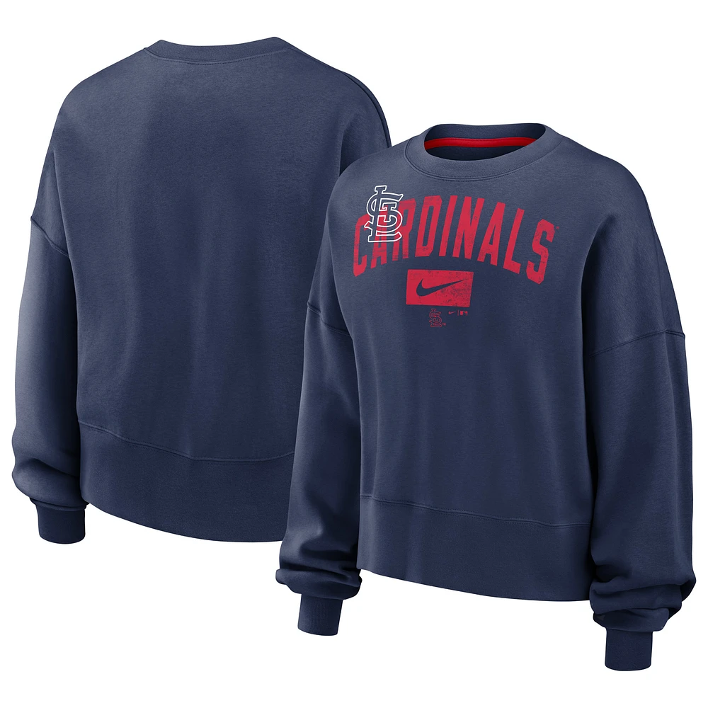 Women's Nike Navy St. Louis Cardinals Oversized Pullover Sweatshirt