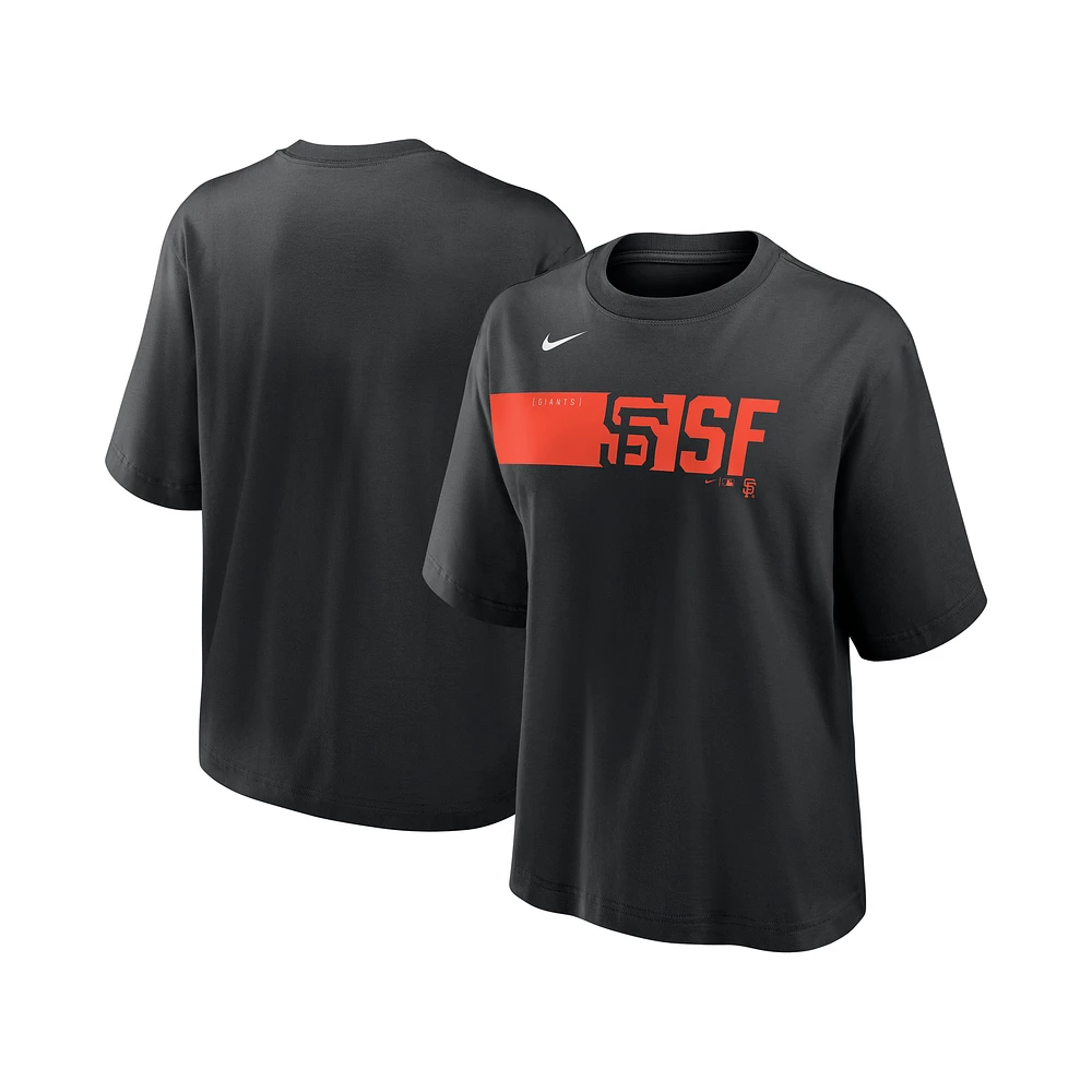 Women's Nike Black San Francisco Giants Knockout Boxy T-Shirt