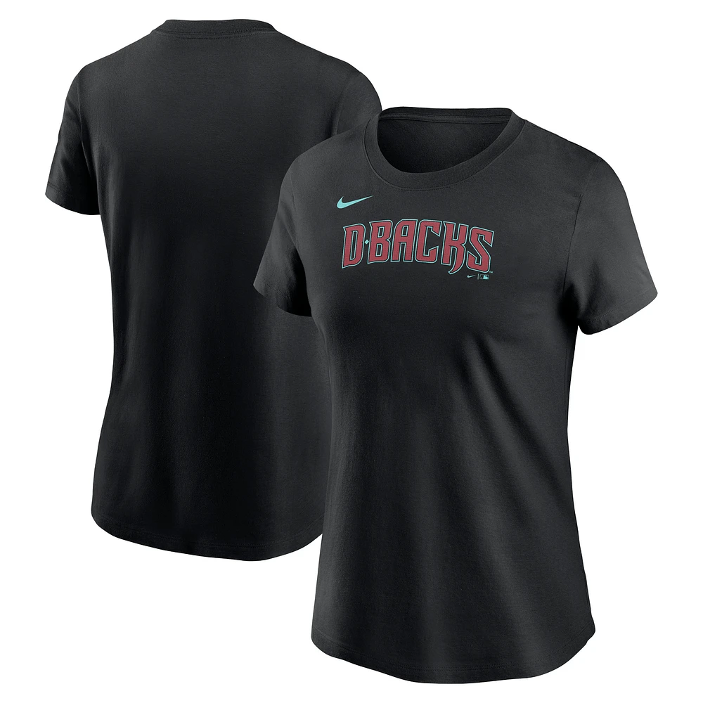 Women's Nike Black Arizona Diamondbacks Fuse Wordmark T-Shirt