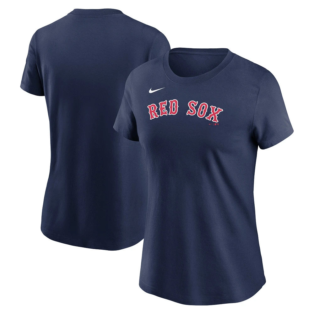 Women's Nike Navy Boston Red Sox Fuse Wordmark T-Shirt