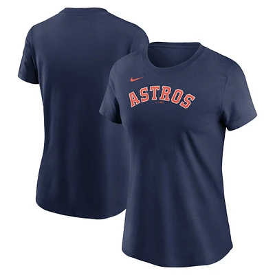 Women's Nike Navy Houston Astros Fuse Wordmark T-Shirt