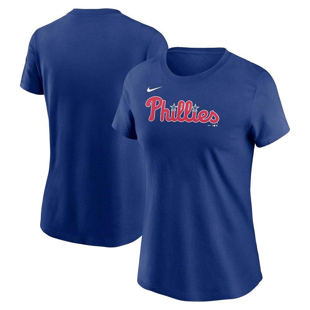 Women's Nike Royal Philadelphia Phillies Fuse Wordmark T-Shirt